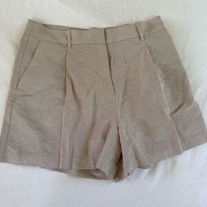 H&M Tan High Waist Tailored Shorts